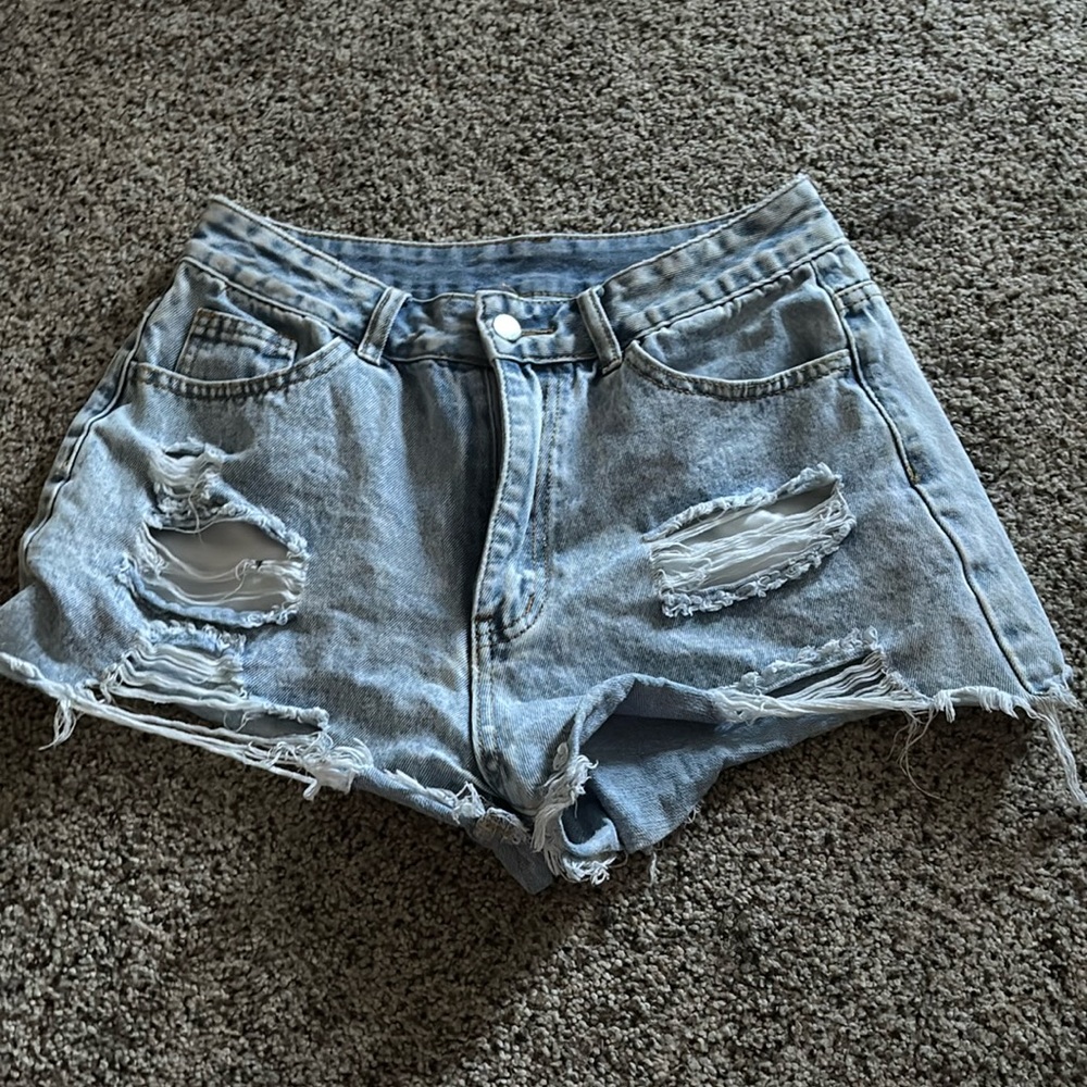 Ripped Trendy Jean Shorts